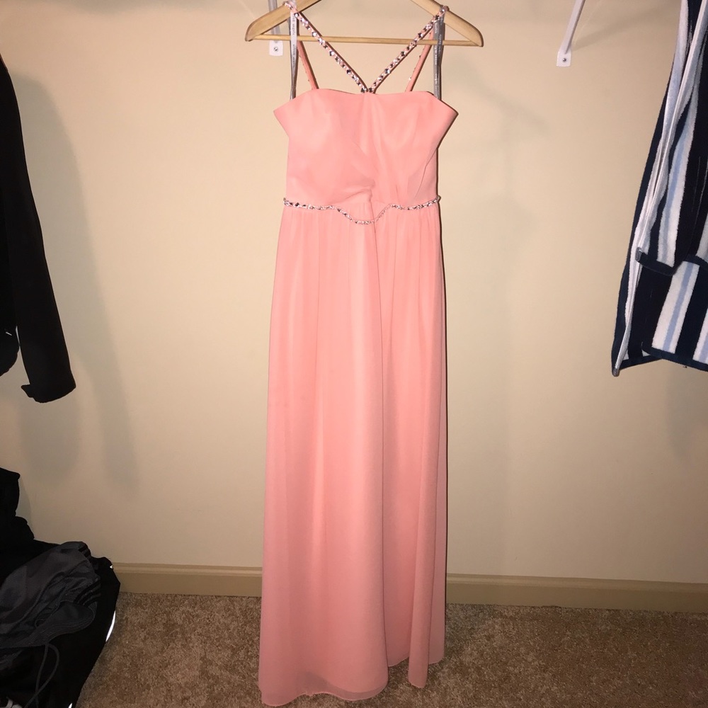 Alfred Angelo Light Pink Long Flowy Formal Gown